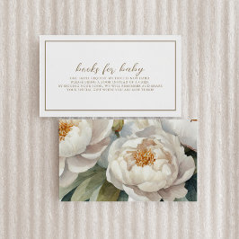 Peonies Baby Shower Books für Baby Enclosure Card Begleitkarte