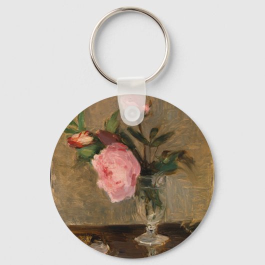 Peonies Berthe Morisot Kunst Schlüsselanhänger (Vorderseite)