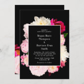 Peonies blühen Hochzeitseinladung Einladung (Vorne/Hinten)