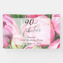 Peonies Blume 90. Geburtstagsparty Banner