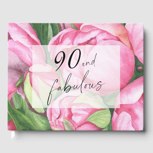 Peonies Blume 90. Geburtstagsparty Gästebuch (Vorderseite)