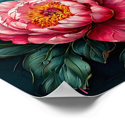 Peonies-Blume Poster (Ecke)