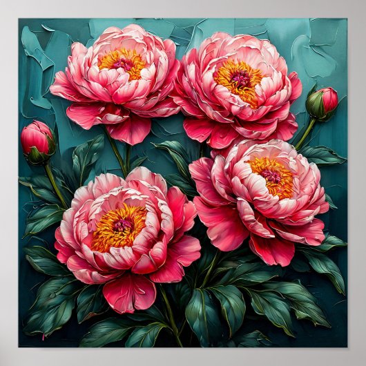 Peonies-Blume Poster (Vorne)