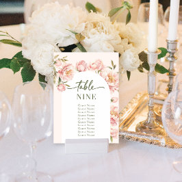 Peonies Blumenzwiebelkarten Tischnummern