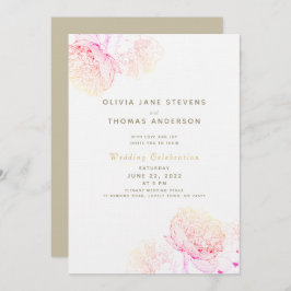 Peonies Blush Gold Elegante Moderne klassische Hoc Einladung