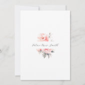 Peonies Blush Pink Bridge Dress BRAUTPARTY Einladung (Rückseite)