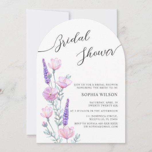 Peonies Bridal Dusche Einladung (Vorderseite)