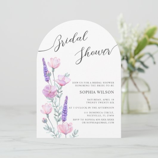 Peonies Bridal Dusche Einladung (Stehend Vorderseite)