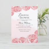 Peonies Bridal Dusche Einladung (Stehend Vorderseite)