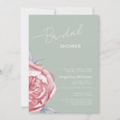 Peonies Bridal Dusche Einladung (Vorderseite)