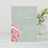 Peonies Bridal Dusche Einladung (Stehend Vorderseite)