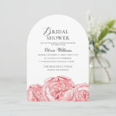 Peonies Bridal Dusche Einladung (Stehend Vorderseite)