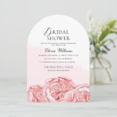 Peonies Bridal Dusche Einladung (Stehend Vorderseite)