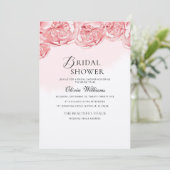 Peonies Bridal Dusche Einladung (Stehend Vorderseite)