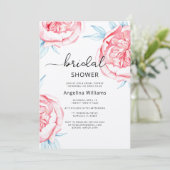 Peonies Bridal Dusche Einladung (Stehend Vorderseite)