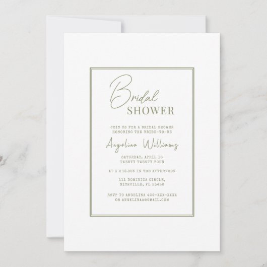 Peonies Bridal Dusche Einladung (Vorderseite)