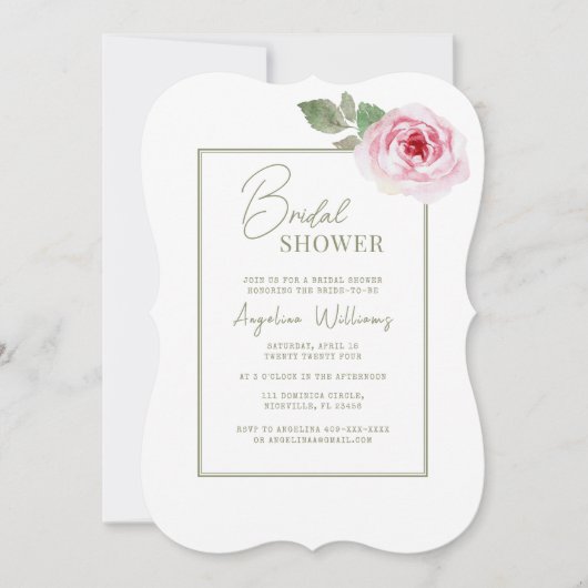 Peonies Bridal Dusche Einladung (Vorderseite)