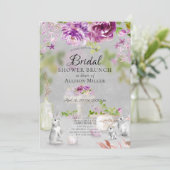 Peonies & Bunny Brautparty Einladung (Stehend Vorderseite)