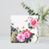 Peonies & Butterflies/All-Occasion Custom Invites Einladung (Stehend Vorderseite)