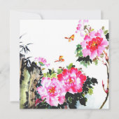 Peonies & Butterflies/All-Occasion Custom Invites Einladung (Vorderseite)