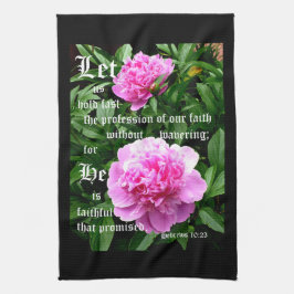 Peonies by Pearl with Hebrews 10:23 Geschirrtuch