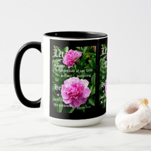 Peonies by Pearl with Hebrews 10:23 Tasse