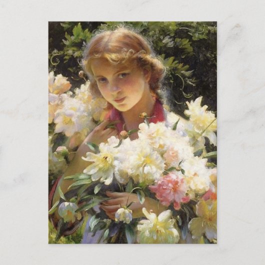 Peonies Charles Courtney Curran Postkarte (Vorderseite)