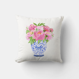 Peonies Chinoiserie Vase Kissen