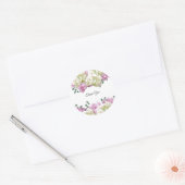 Peonies Creme and Pink Danke Round Sticker (Umschlag)