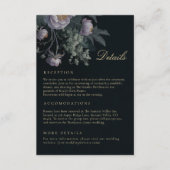Peonies Dark Moody Wedding Details Enclosure Card Begleitkarte (Vorderseite)