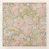 Peonies Decorative Nouveau Pattern Glasuntersetzer (Vorderseite)