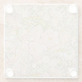 Peonies Decorative Nouveau Pattern Glasuntersetzer (Rückseite)