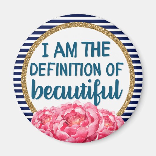 Peonies Definition der schönen Ermutigung Magnet (Vorne)
