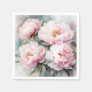 Peonies Dreams Blume Wasserfarbe Serviette