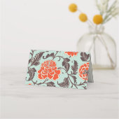 PEONIES DUSKY GREEN CHINOISERIE PLATZKARTE (Rückseite)