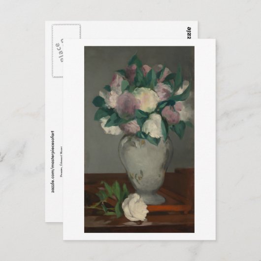 Peonies, Édouard Manet Postkarte (Vorne/Hinten)