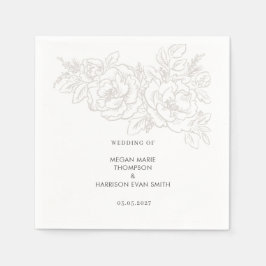 Peonies elegante Blume Corner Napkins Serviette