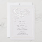 Peonies Elfenbein Doppelrahmen Formal Elegante Hoc Save The Date (Vorderseite)