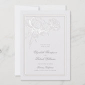 Peonies Elfenbeinformal Eleganter klassischer Rahm Save The Date (Vorderseite)