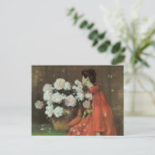 Peonies Fine Art Postcard Postkarte (Stehend Vorderseite)