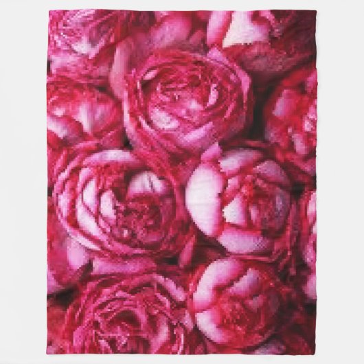 Peonies Fleecedecke (Vorderseite)