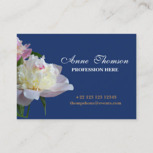 Peonies Floral Beruflich Business Card Visitenkarte