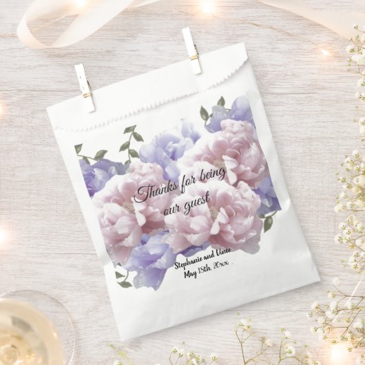 Peonies Floral Bouquet Vielen Dank für Ihre Unters Geschenktütchen (Ausgeschnitten)