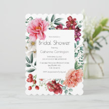 Peonies Floral Bridal Dusche Einladungen
