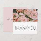 PEONIES FLORAL DANKYOU FLAT CARD DANKESKARTE (Vorne/Hinten)