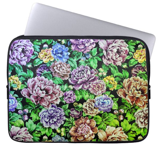 Peonies Floral Laptopschutzhülle (Vorderseite)