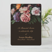 Peonies Floral Painting 2 Memorial Service Einladung (Stehend Vorderseite)