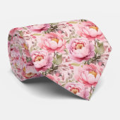 Peonies Floral Peony Blume Krawatte (Gerollt)