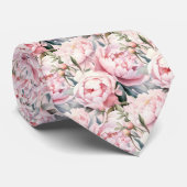 Peonies Floral Peony Blume Krawatte (Gerollt)