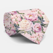 Peonies Floral Peony Blume Krawatte (Gerollt)